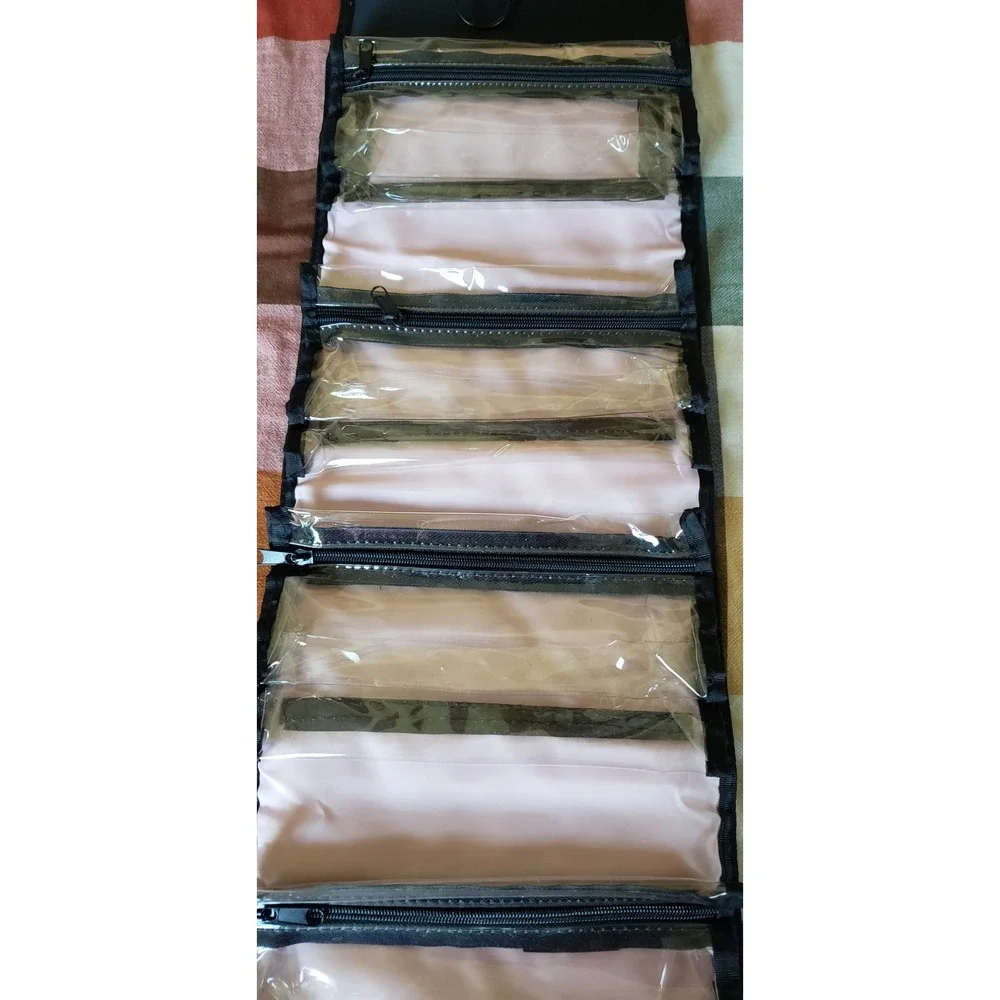 Mary‎ Kay Travel Roll Up Bag Black Pink Hanging Cosmetic Makeup Organizer Case